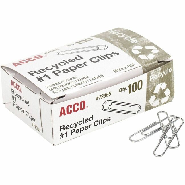 ACCO Brands Clips Recycled #1 100 Count ACC72365PK