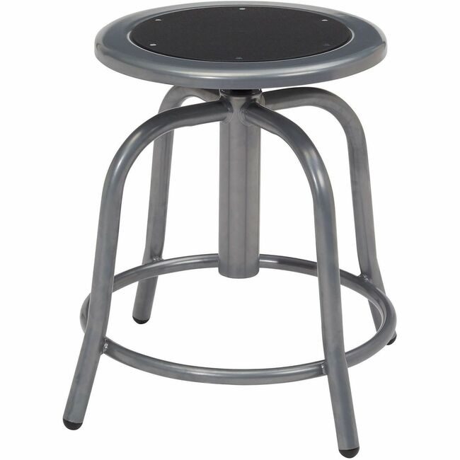 National Public Seating Stool Adj Ht Steel/Gry NPS681002