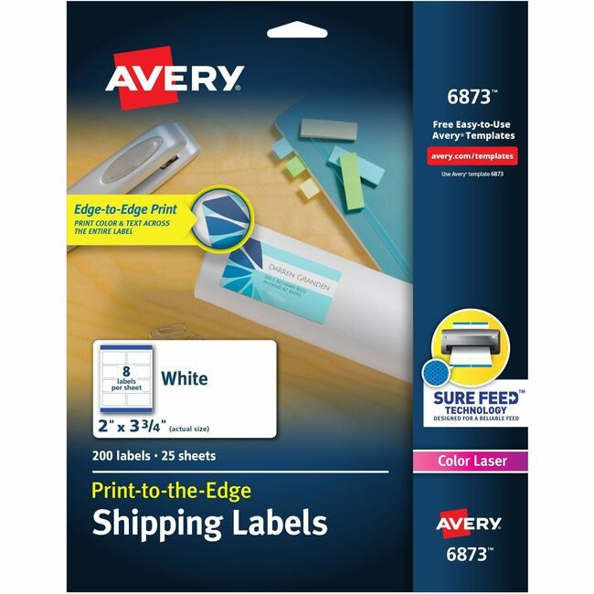 Avery Products Corporation Label Color 2X3.75 We 200 AVE6873