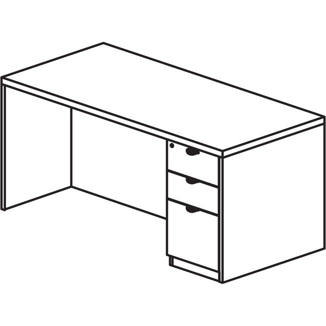 Lorell Desk Single Ped 30X60 Ge LLRPD3060RSPGE