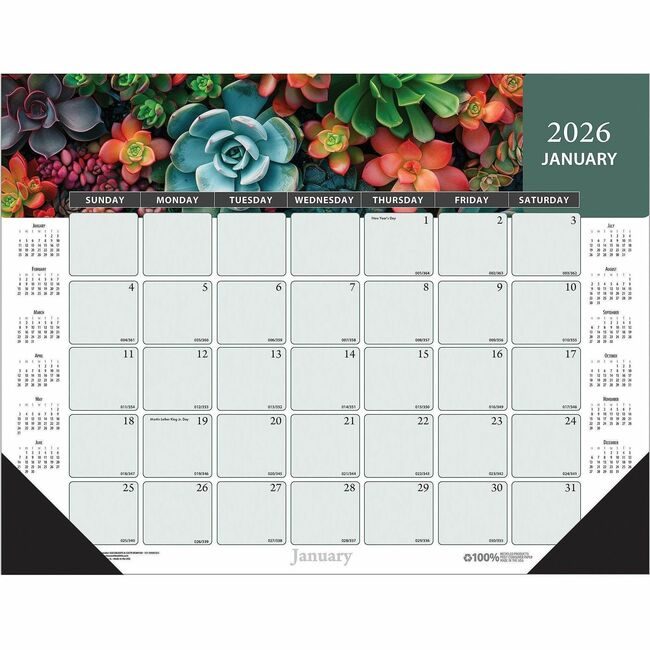 House of Doolittle Desk Pad Cy Succulent 22X17 HOD121