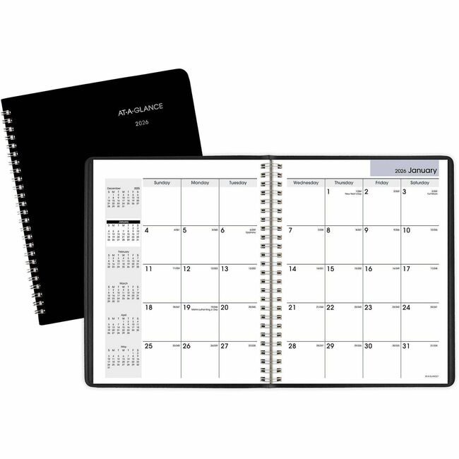 ACCO Brands AT-A-GLANCE Planner Monthly Desk Black AAGG400-00