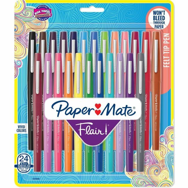 Newell Brands Paper Mate Pen Flair Medium Assorted 24 Count PAP1978998