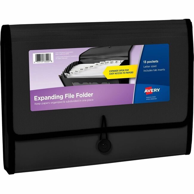 Avery Products Corporation Filefolder 13POCKET Black AVE73553