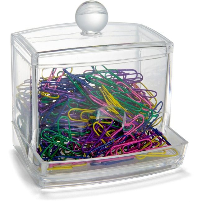 Officemate Dispenser Clips 250 Pack Clear OIC93697