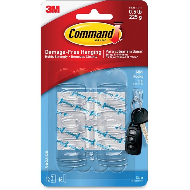 3M Company Hook Mini 8STR 6/PK Clear MMM17006CLRES