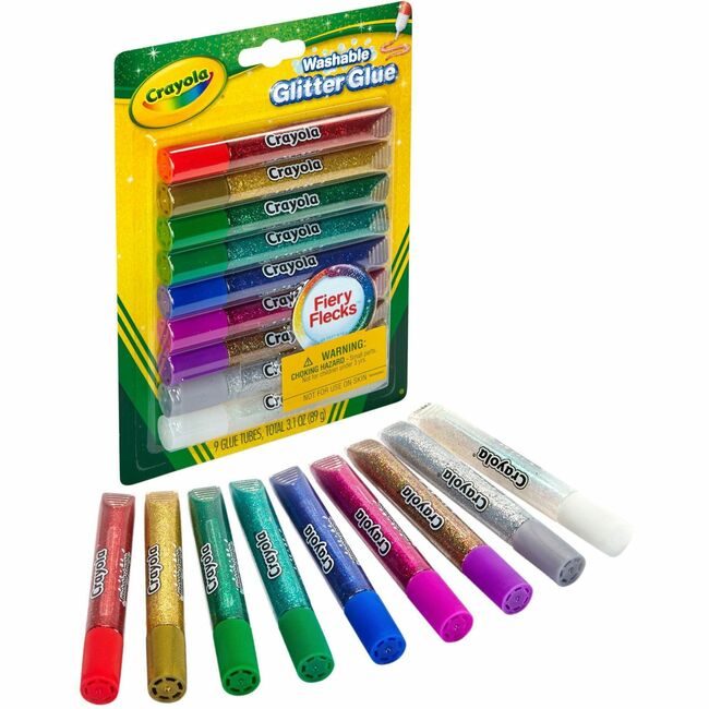 Crayola LLC Glue Glitter Washable 9 Count CYO693527
