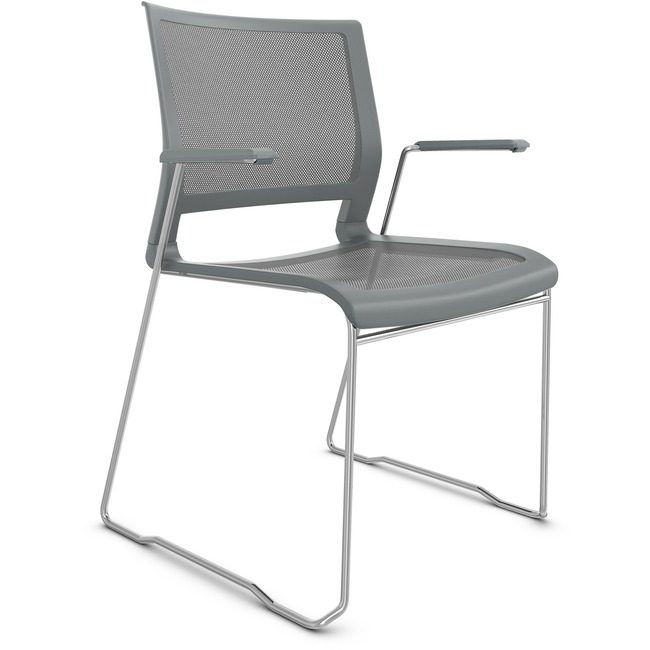 9to5 Seating Chair Stack W/Arms Mesh Gray NTF1081GTCFP14