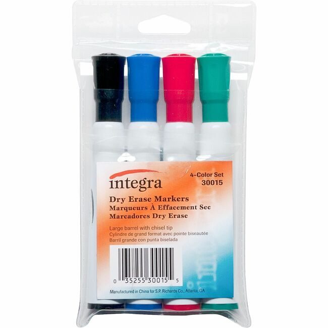 Integra Marker Dryerase Chisel 4 Pack ITA30015