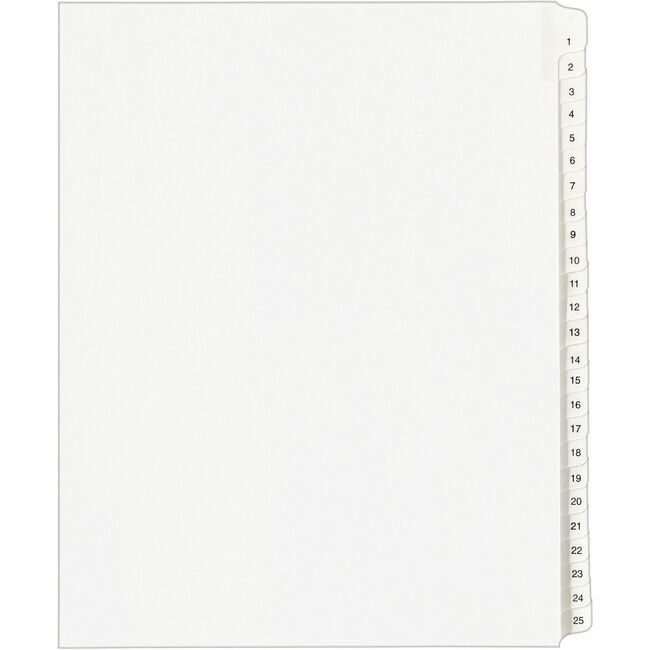 Avery Products Corporation Dividers Index Sidetab 1-25 AVE01701