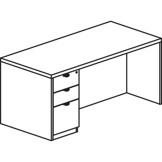 Lorell Desk Left Ped Bbf 36X72 Ge LLRPD3672LSPGE