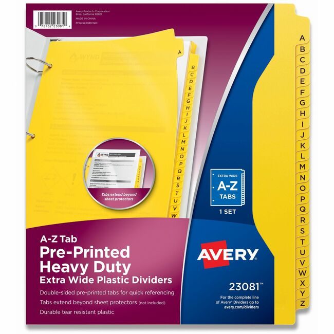 Avery Products Corporation Divider Hd Preprntd A-Z Yw AVE23081