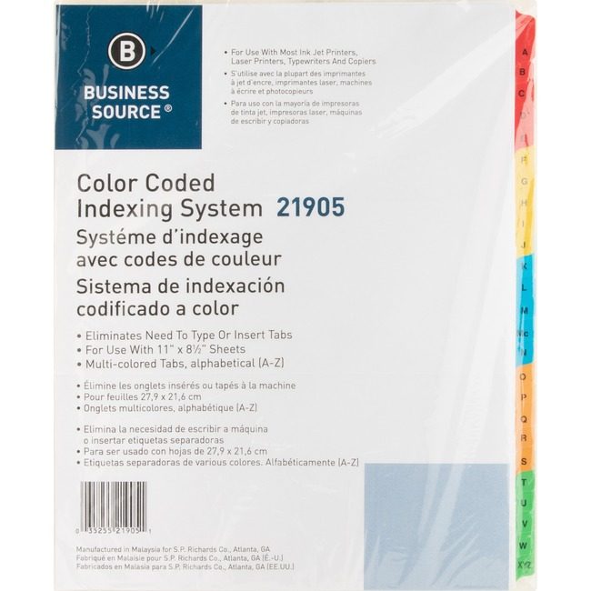 Business Source Dividers Index Toc A-Z Mlti BSN21905