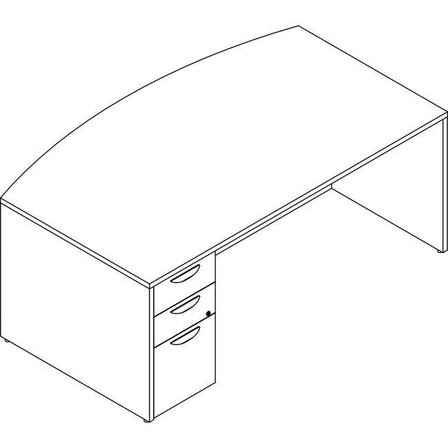Lorell Desk Lt Sglped Bow 42X72 Ge LLRPD4272LSPBGE