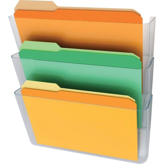 Deflecto Pocket Wall 3/PK Stack Clear DEF73601RT