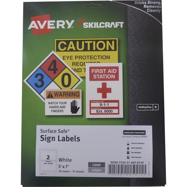 Varies / verify SKU SKU-LEVEL VERIFICATION REQUIRED Surface Safe Sign Label Rem NSN6878147