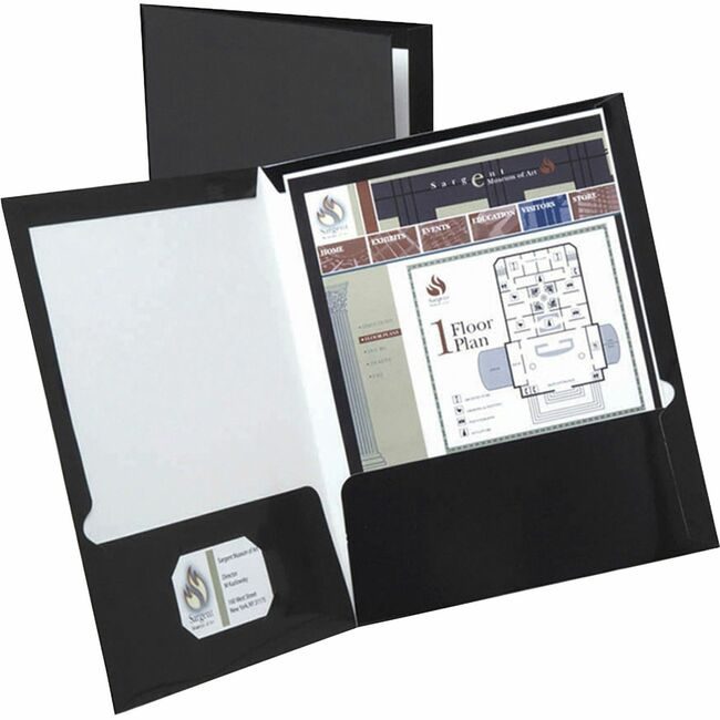 TOPS Products / ACCO legacy Oxford Folder 2POCKET Laminated Black OXF51706