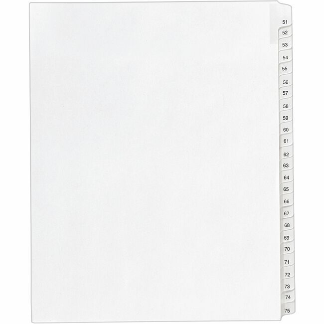 Avery Products Corporation Dividers Index Sdtab 51-75 AVE01703