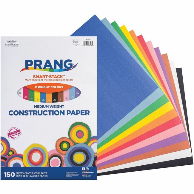 Pacon Corporation Paper Const 12X18 Assorted 150SH PAC6526