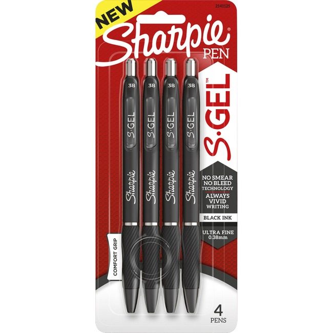 Sharpie / Expo / Prismacolor / Sanford Newell Brands / Sanford Sharpie / Expo / Prismacolor / Pen S-Gel 0.38MM 4 Count Black SAN2141125