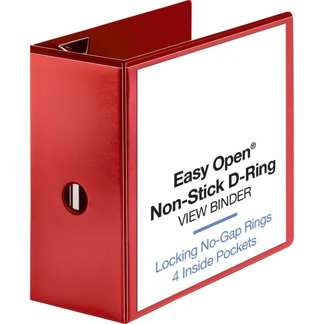 Business Source Binder View Eo D-Ring 5" Red BSN26984