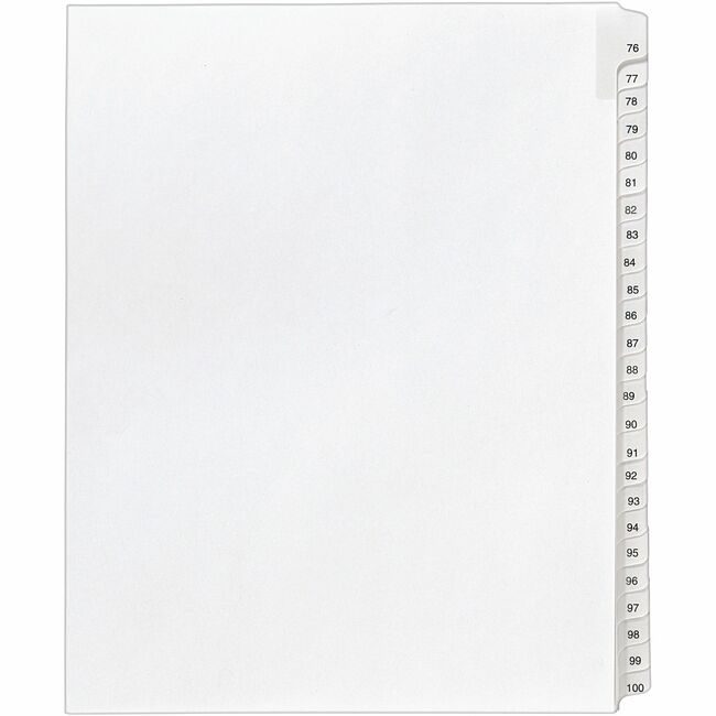 Avery Products Corporation Dividers Indx Sdtab 76-100 AVE01704