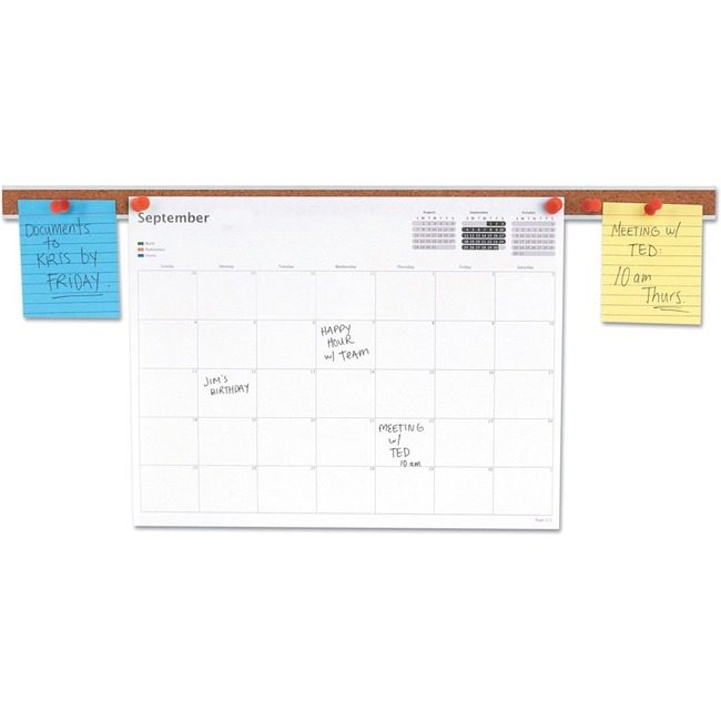 Universal Office Products Bar Bulletin Cork 18" Al UNV43418