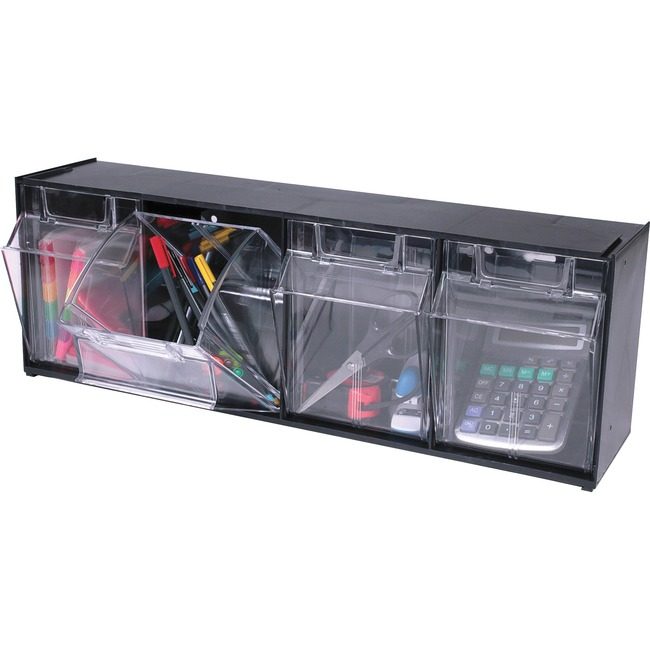 Deflecto Bin Storage 4UNIT Black DEF20404OP