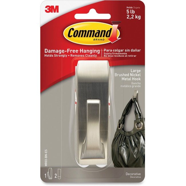 3M Company Hook Nickel Brushed Large MMMMR03BNES