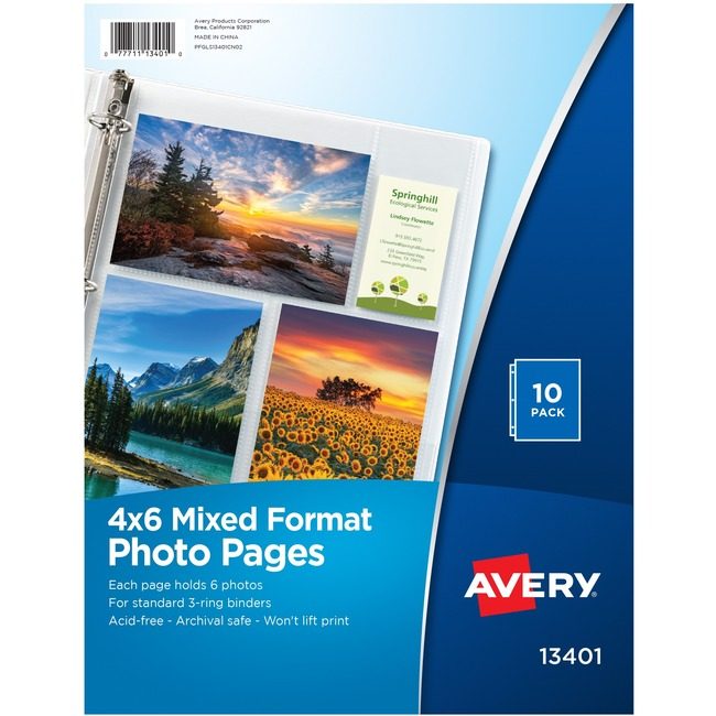 Avery Products Corporation Photopages Clear Mixed 10 Count AVE13401