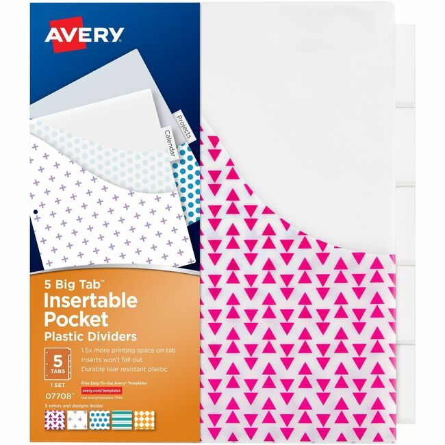 Avery Products Corporation Plastic Divider 5TAB AVE07708