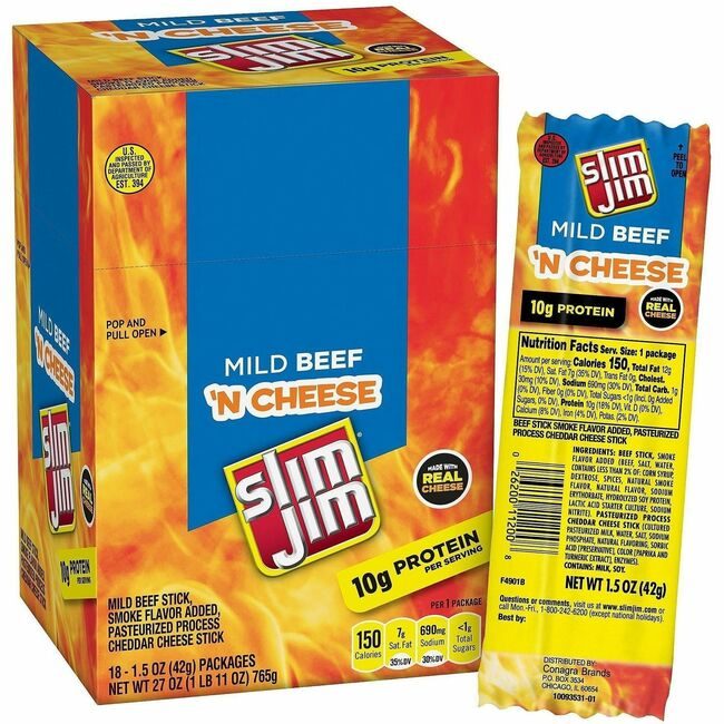 Varies / verify SKU SKU-LEVEL VERIFICATION REQUIRED Food Slim Jim Mt Chse 18 Count GRR20900656