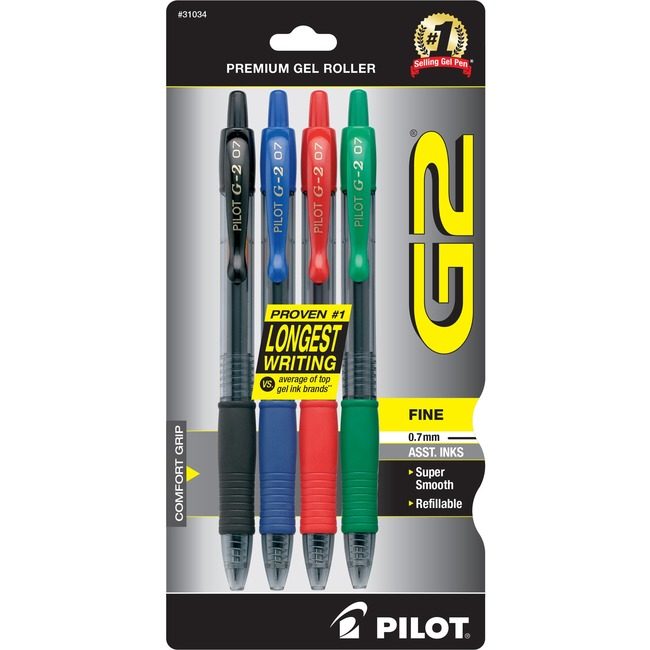 Pilot Corporation of America Pen Rollball G2 Fn 4/CD Assorted PIL31034