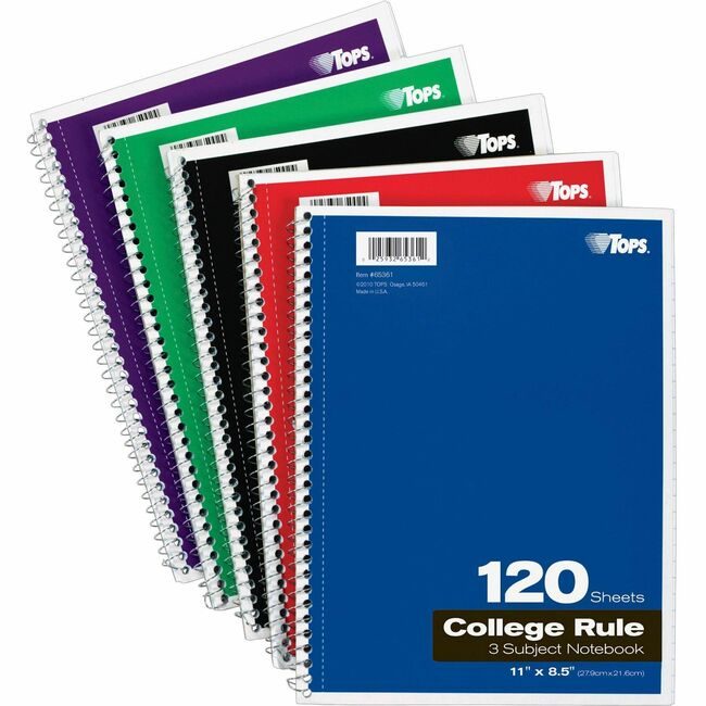 TOPS Products Notebook Wrbnd 3-SUB 120SH TOP65361