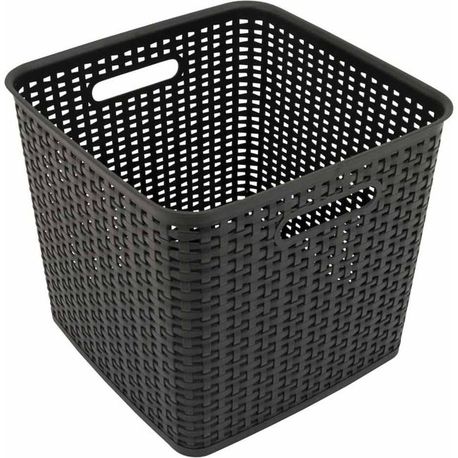 Advantus Corporation PLASTIC WEAVE BIN XL BLK 2PK AVT40376