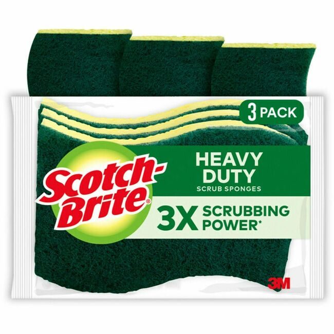 3M Company Sponge Scrub Heavy-Duty 3 Pack MMMHD-3