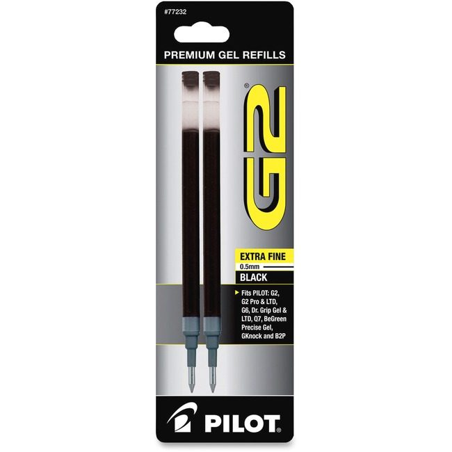 Pilot Corporation of America Refill Gel G2 Xtrafn Black 2 Pack PIL77232