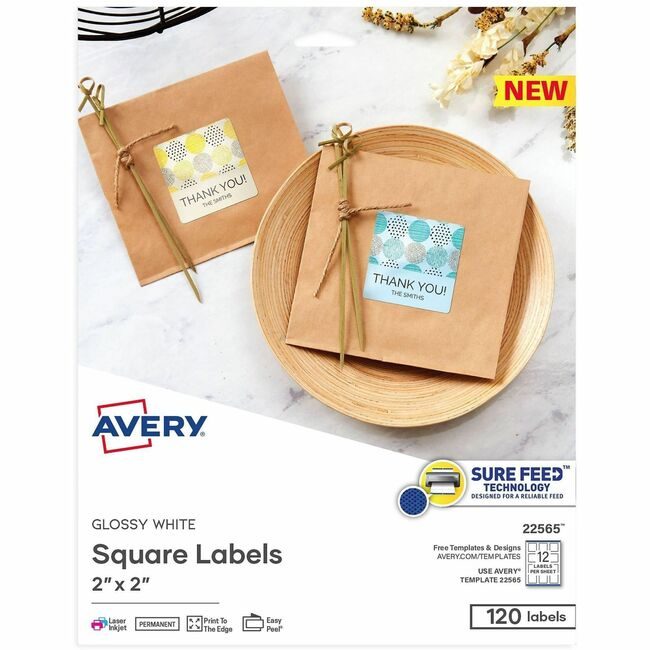 Avery Products Corporation Label Paper White Sq 2X2 AVE22565