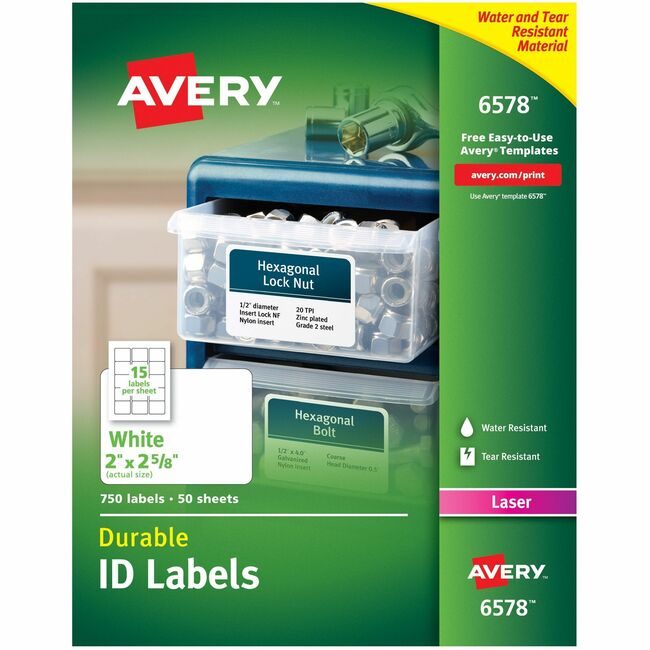 Avery Products Corporation Label Perm Laser 2X2.6 We AVE6578