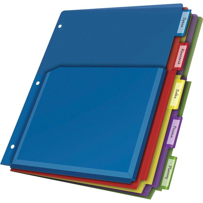 TOPS Products / Cardinal Brands Divider Pkt Exp 5TAB Mi CRD84012CB