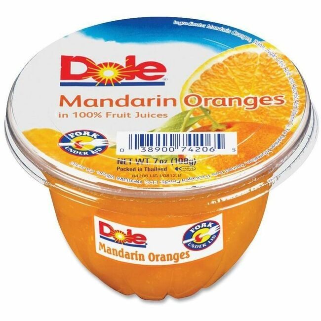 Dole Packaged Foods Snack Cup Fruit Mndrn Orang DFC74206011
