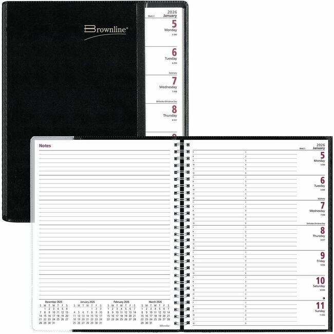 Dominion Blueline, Inc. Schneider Vizz Wkly Plnr 11X8.5 Pre-Vu Black REDCB925BLK