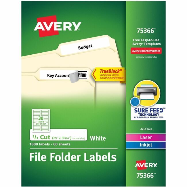Avery Products Corporation Label Flder Lsr/Inkjt Bonus AVE75366