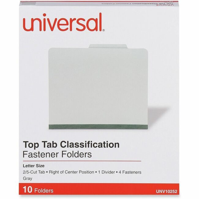 Universal Office Products Folder Psbd 4SEC Letter Gray UNV10252