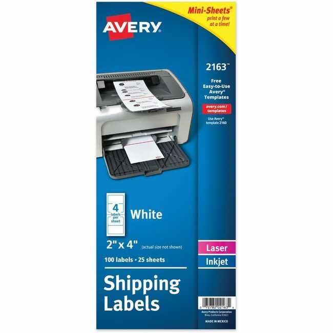 Avery Products Corporation Label Lsr Shpg 4X2 We 100 AVE2163