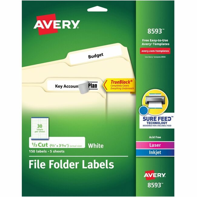 Avery Products Corporation Label Trueblock We 30UP AVE08593