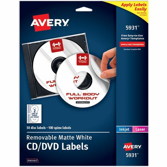 Avery Products Corporation Label Lsr Remv Cd/Dvd 150PC AVE5931