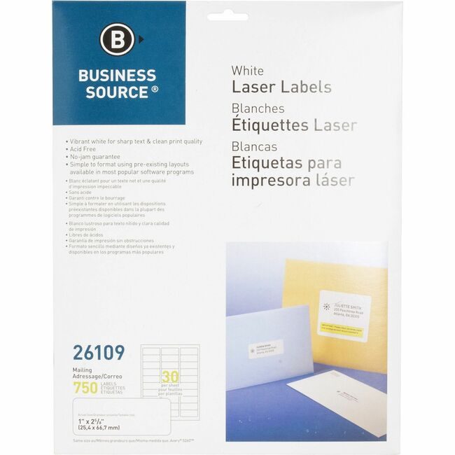 Business Source Label Ij/Lsr 1X2.6 We 750 BSN26109
