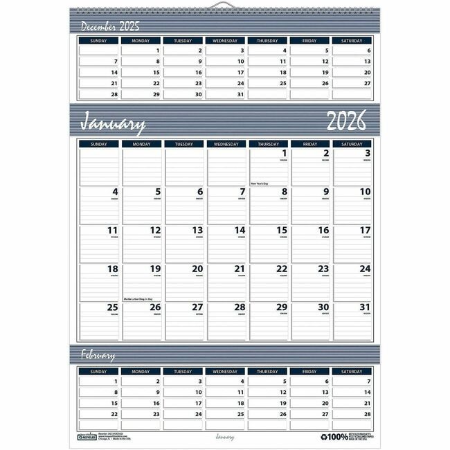 House of Doolittle Calendar Wall 3-MONTH HOD342
