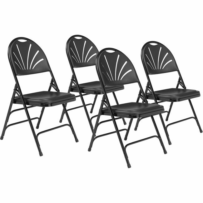 National Public Seating Chair Fold Plast Black 1100SE NPS1110